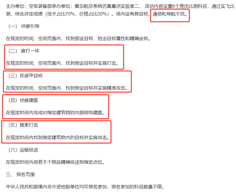 人民空军举办无人机竞赛，要求极低成本